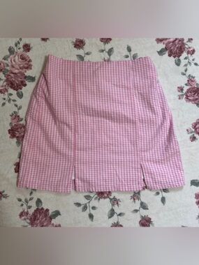 No Boundaries Pink Gingham Skater Skirt